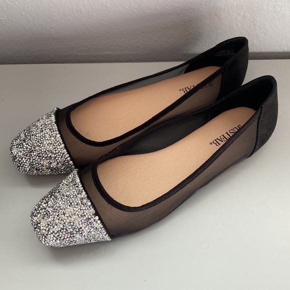 Beautiful mesh crystal flays black size 7.5 - Picture 9 of 12